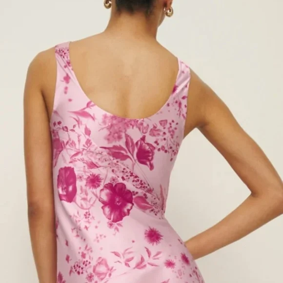 lila silk dress reformation Reformation Olesia Satin Dress in Purple